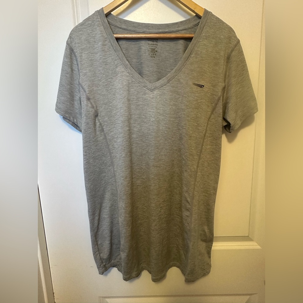 Copper Fit Gray V-Neck athletic T-Shirt